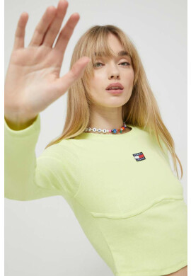 Tommy Jeans Блуза с дълги ръкави в зелено - Pepit.bg