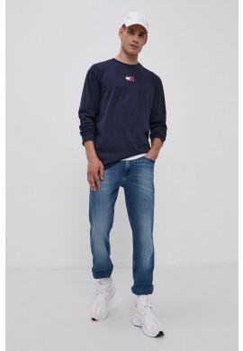 Tommy Jeans Блуза с дълги ръкави мъжка в тъмносиньо с апликация - Pepit.bg