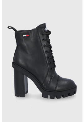 Tommy Jeans Боти дамски в черно с висок ток с лека изолация - Pepit.bg