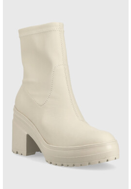 Tommy Jeans Боти Heeled Boot в бежово с висок ток - Pepit.bg