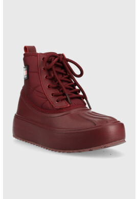 Tommy Jeans Боти Fashion Boot в бордо с платформа с лека изолация - Pepit.bg