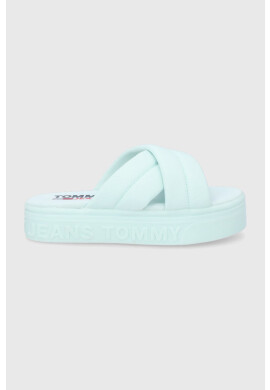Tommy Jeans Чехли дамско в тюркоазено с платформа - Pepit.bg