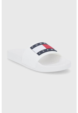 Tommy Jeans Чехли дамско в бяло - Pepit.bg