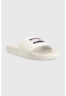 Tommy Jeans Чехли FLAG PRINT POOL SLD в бяло EN0EN02108 - Pepit.bg