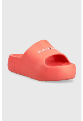 Tommy Jeans Чехли TJW CHUNKY FLATFORM в оранжево с платформа EN0EN02438 - Pepit.bg