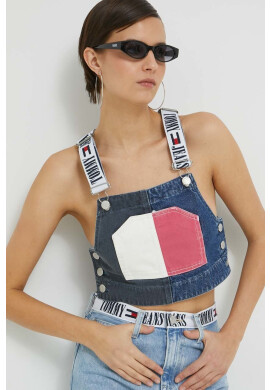 Tommy Jeans Дънков топ в синьо - Pepit.bg