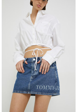 Tommy Jeans Дънкова Пола в тъмносиньо къс модел със стандартна кройка - Pepit.bg