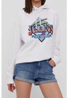 Tommy Jeans Дънкови Къс панталон дамски с изчистен дизайн със стандартна талия - Pepit.bg