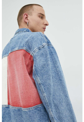 Tommy Jeans Дънково яке в синьо с преходна изолация с уголемена кройка - Pepit.bg