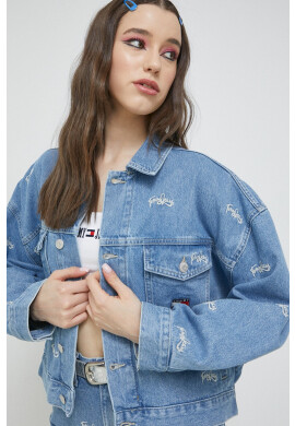 Tommy Jeans Дънково яке в синьо с преходна изолация с уголемена кройка - Pepit.bg