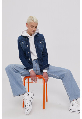 Tommy Jeans Дънково яке дамско в тъмносиньо с преходна изолация - Pepit.bg