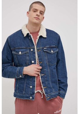 Tommy Jeans Дънково яке мъжко в тъмносиньо с преходна изолация с уголемена кройка - Pepit.bg