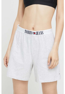 Tommy Jeans Домашен къс панталон в сиво с меланжов десен с висока талия - Pepit.bg