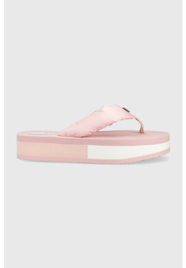 Tommy Jeans Джапанки WEBBING MID BEACH SNDL NW STRP в розово с платформа EN0EN02114 - Pepit.bg