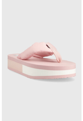 Tommy Jeans Джапанки WEBBING MID BEACH SNDL NW STRP в розово с платформа EN0EN02114 - Pepit.bg