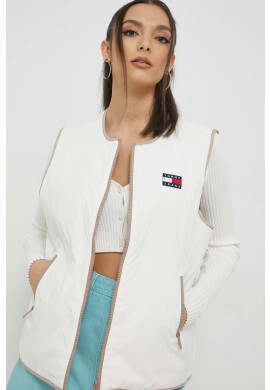 Tommy Jeans Елек с две лица дамски в бежово с преходна изолация - Pepit.bg