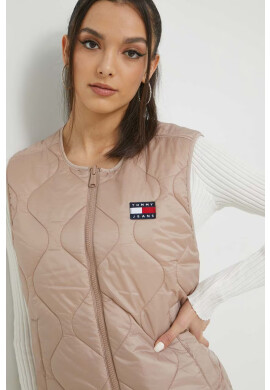 Tommy Jeans Елек с две лица дамски в бежово с преходна изолация - Pepit.bg
