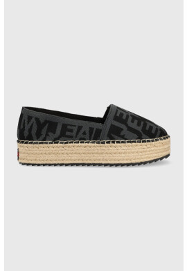 Tommy Jeans Еспадрили LOGOMANIA ESPADRILLE в черно с платформа EN0EN02079 - Pepit.bg