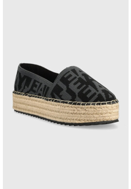 Tommy Jeans Еспадрили LOGOMANIA ESPADRILLE в черно с платформа EN0EN02079 - Pepit.bg