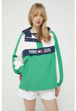 Tommy Jeans Яке в зелено с преходна изолация с уголемена кройка - Pepit.bg