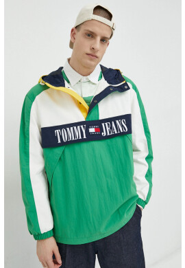 Tommy Jeans Яке в зелено с преходна изолация с уголемена кройка - Pepit.bg