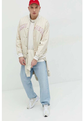 Tommy Jeans Яке бомбър в бежово с преходна изолация с уголемена кройка - Pepit.bg