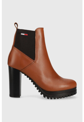 Tommy Jeans Кожени боти челси Essentials High Heel Boot - Pepit.bg