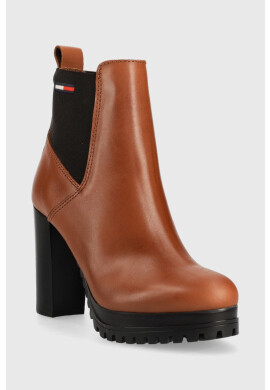 Tommy Jeans Кожени боти челси Essentials High Heel Boot - Pepit.bg