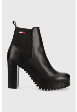 Tommy Jeans Кожени боти челси Essentials High Heel Boot - Pepit.bg