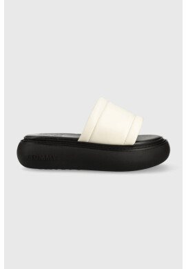 Tommy Jeans Кожени чехли VOLUME SANDAL в бежово с платформа EN0EN02076 - Pepit.bg