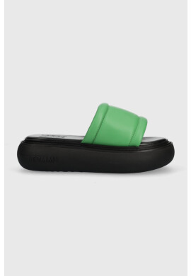 Tommy Jeans Кожени чехли VOLUME SANDAL в зелено с платформа EN0EN02076 - Pepit.bg