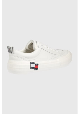 Tommy Jeans Кожени кецове мъжко в бяло - Pepit.bg