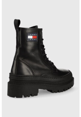 Tommy Jeans Кожени кубинки Lace Up Boot в черно с платформа - Pepit.bg