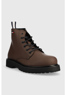 Tommy Jeans Кожени кубинки Short Lace Up Leather Boot - Pepit.bg