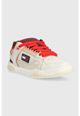 Tommy Jeans Кожени маратонки в бежово - Pepit.bg