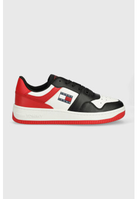 Tommy Jeans Кожени маратонки BASKET LEATHER в червено EM0EM01162 - Pepit.bg