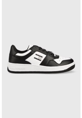 Tommy Jeans Кожени маратонки BASKET LEATHER в черно EM0EM01165 - Pepit.bg