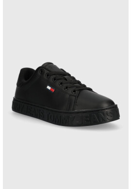Tommy Jeans Кожени маратонки COOL SNEAKER в черно EN0EN02042 - Pepit.bg