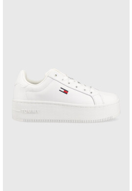 Tommy Jeans Кожени маратонки Flatform Ess в бяло - Pepit.bg