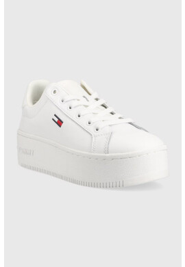 Tommy Jeans Кожени маратонки Flatform Ess в бяло - Pepit.bg