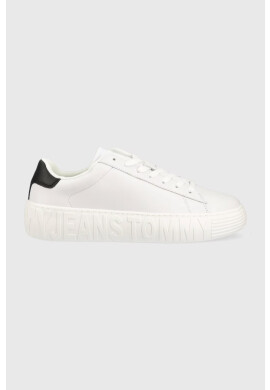 Tommy Jeans Кожени маратонки LEATHER OUTSOLE в бяло EM0EM01159 - Pepit.bg