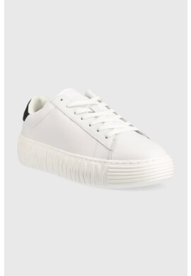 Tommy Jeans Кожени маратонки LEATHER OUTSOLE в бяло EM0EM01159 - Pepit.bg