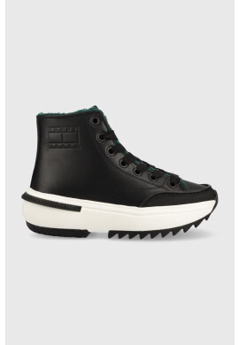 Tommy Jeans Кожени маратонки Min Run Cleat в черно - Pepit.bg