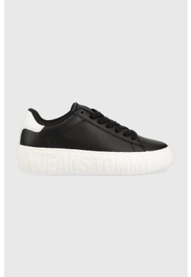 Tommy Jeans Кожени маратонки NEW CUPSOLE LEATHER в черно EN0EN02137 - Pepit.bg
