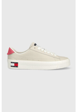 Tommy Jeans Кожени маратонки NOLA PLATFORM в бежово - Pepit.bg