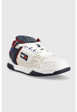 Tommy Jeans Кожени маратонки Skate Sneaker в бяло - Pepit.bg