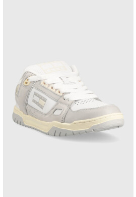 Tommy Jeans Кожени маратонки Skate Sneaker в сиво - Pepit.bg