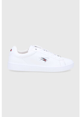 Tommy Jeans Кожени обувки в бяло с равна подметка - Pepit.bg