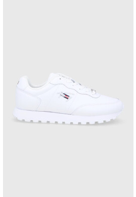 Tommy Jeans Кожени обувки в бяло с равна подметка - Pepit.bg