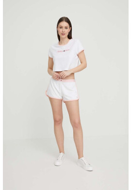 Tommy Jeans Къс панталон в бяло с изчистен дизайн с висока талия - Pepit.bg